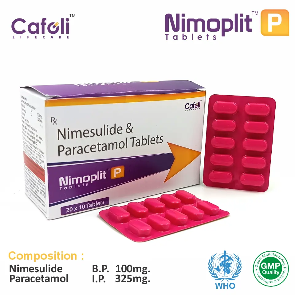 Nimesulide + Paracetamol Tablet at the best price in PCD Pharma Franchise for Nonsteroidal Anti-Inflammatory, and Allergy Symptom Relief.